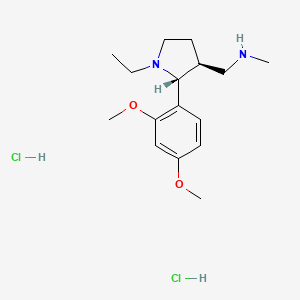 molecular formula C16H28Cl2N2O2 B7982832 1-[(2R,3S)-2-(2,4-Dimethoxyphenyl)-1-ethylpyrrolidin-3-yl]-N-methylmethanamine dihydrochloride 