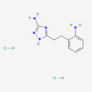 molecular formula C10H15Cl2N5 B7982844 3-(2-Aminophenethyl)-1H-1,2,4-triazol-5-amine dihydrochloride 