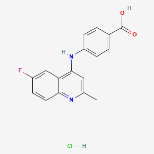 4-[(6-Fluoro-2-methylquinolin-4-yl)amino]benzoic acid hydrochloride