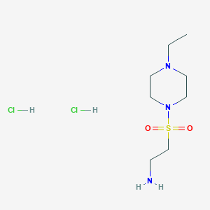 molecular formula C8H21Cl2N3O2S B7982859 2-(4-Ethylpiperazin-1-yl)sulfonylethanamine;dihydrochloride 