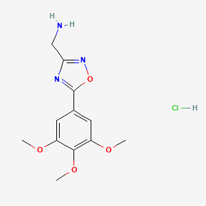 molecular formula C12H16ClN3O4 B7982887 [5-(3,4,5-Trimethoxyphenyl)-1,2,4-oxadiazol-3-yl]methanamine;hydrochloride 