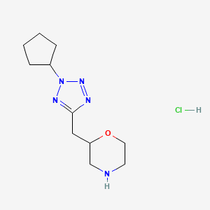 molecular formula C11H20ClN5O B7982929 2-[(2-Cyclopentyltetrazol-5-yl)methyl]morpholine;hydrochloride 
