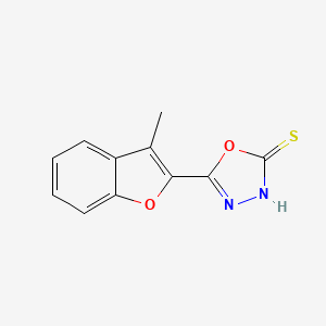 molecular formula C11H8N2O2S B7982961 5-(3-Methyl-1-benzofuran-2-yl)-1,3,4-oxadiazole-2-thiol 