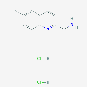 molecular formula C11H14Cl2N2 B7982968 (6-Methylquinolin-2-yl)methanamine;dihydrochloride 