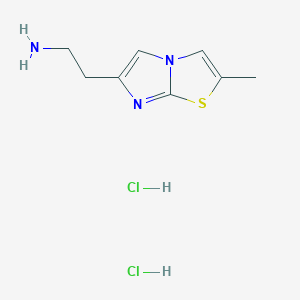 molecular formula C8H13Cl2N3S B7982972 2-(2-Methylimidazo[2,1-b][1,3]thiazol-6-yl)ethanamine dihydrochloride 