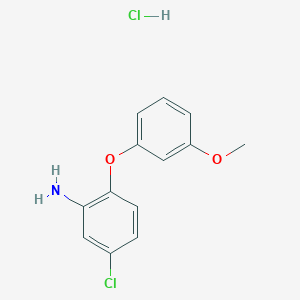 molecular formula C13H13Cl2NO2 B7982977 5-Chloro-2-(3-methoxyphenoxy)aniline;hydrochloride 