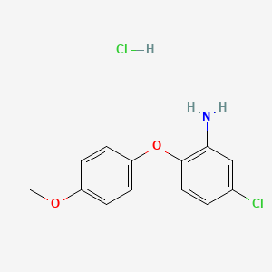 molecular formula C13H13Cl2NO2 B7982982 5-Chloro-2-(4-methoxyphenoxy)aniline hydrochloride 