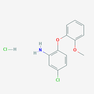 molecular formula C13H13Cl2NO2 B7982992 5-Chloro-2-(2-methoxyphenoxy)aniline;hydrochloride 