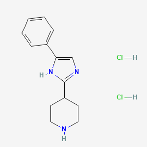 molecular formula C14H19Cl2N3 B7983013 4-(4-Phenyl-1H-imidazol-2-yl)piperidine dihydrochloride 