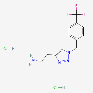 molecular formula C12H15Cl2F3N4 B7983019 2-[1-[[4-(Trifluoromethyl)phenyl]methyl]triazol-4-yl]ethanamine;dihydrochloride 