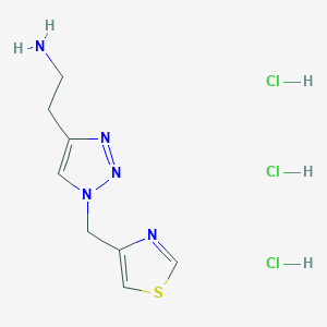 molecular formula C8H14Cl3N5S B7983024 2-[1-(1,3-Thiazol-4-ylmethyl)triazol-4-yl]ethanamine;trihydrochloride 