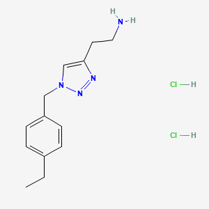 molecular formula C13H20Cl2N4 B7983036 2-[1-(4-Ethylbenzyl)-1H-1,2,3-triazol-4-yl]ethanamine dihydrochloride, AldrichCPR 