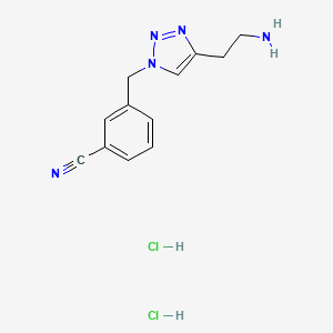 molecular formula C12H15Cl2N5 B7983040 3-[[4-(2-Aminoethyl)triazol-1-yl]methyl]benzonitrile;dihydrochloride 