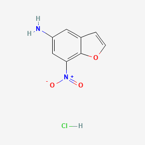 molecular formula C8H7ClN2O3 B7983042 7-Nitro-1-benzofuran-5-amine;hydrochloride 