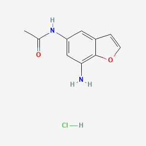 molecular formula C10H11ClN2O2 B7983056 N-(7-amino-1-benzofuran-5-yl)acetamide;hydrochloride 