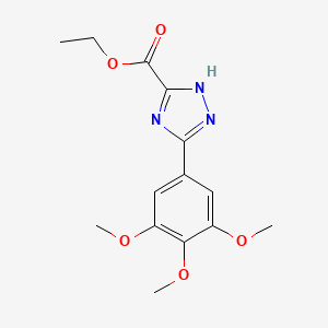 molecular formula C14H17N3O5 B7983077 ethyl 3-(3,4,5-trimethoxyphenyl)-1H-1,2,4-triazole-5-carboxylate 