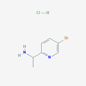 molecular formula C7H10BrClN2 B7983088 1-(5-Bromopyridin-2-YL)ethan-1-amine hydrochloride 