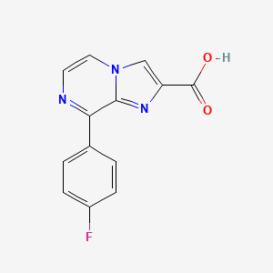 molecular formula C13H8FN3O2 B7983146 8-(4-Fluorophenyl)imidazo[1,2-a]pyrazine-2-carboxylic acid 