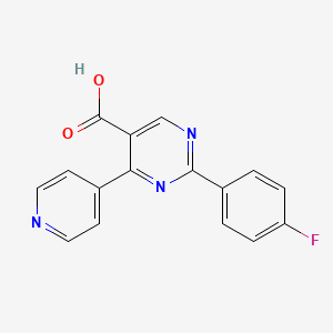 molecular formula C16H10FN3O2 B7983192 2-(4-Fluorophenyl)-4-(4-pyridyl)-5-pyrimidinecarboxylic acid 