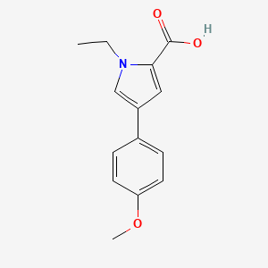 molecular formula C14H15NO3 B7983199 1-ethyl-4-(4-methoxyphenyl)-1H-pyrrole-2-carboxylic acid 