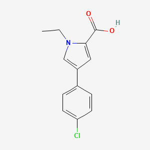 molecular formula C13H12ClNO2 B7983203 4-(4-chlorophenyl)-1-ethyl-1H-pyrrole-2-carboxylic acid 