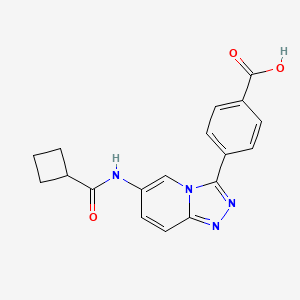 molecular formula C18H16N4O3 B7983205 4-{6-[(Cyclobutylcarbonyl)amino][1,2,4]triazolo[4,3-a]pyridin-3-yl}benzoic acid 