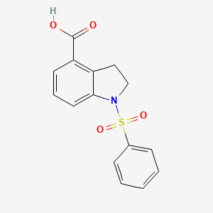 molecular formula C15H13NO4S B7983211 1-(Phenylsulfonyl)-4-indolinecarboxylic acid 