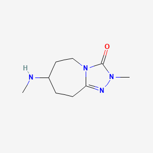 molecular formula C9H16N4O B7983246 2-methyl-7-(methylamino)-2,5,6,7,8,9-hexahydro-3H-[1,2,4]triazolo[4,3-a]azepin-3-one 