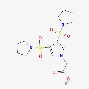 molecular formula C14H21N3O6S2 B7983309 [3,4-bis(pyrrolidin-1-ylsulfonyl)-1H-pyrrol-1-yl]acetic acid 