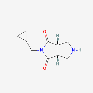 molecular formula C10H14N2O2 B7983324 (3aR,6aS)-5-(cyclopropylmethyl)-2,3,3a,6a-tetrahydro-1H-pyrrolo[3,4-c]pyrrole-4,6-dione 