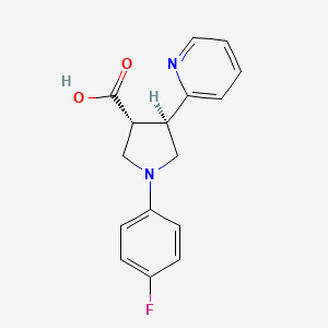 molecular formula C16H15FN2O2 B7983338 (3R,4R)-1-(4-fluorophenyl)-4-(2-pyridyl)tetrahydro-1H-pyrrole-3-carboxylic acid 