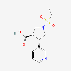 molecular formula C12H16N2O4S B7983347 (3R,4S)-1-(ethylsulfonyl)-4-(3-pyridyl)tetrahydro-1H-pyrrole-3-carboxylic acid 