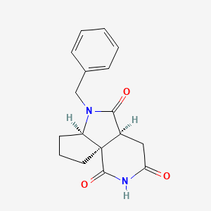 molecular formula C17H18N2O3 B7983366 (4aS,6aR,9aR)-6-benzylhexahydro-1H-cyclopenta[2,3]pyrrolo[3,4-c]pyridine-1,3,5(2H,6H)-trione 