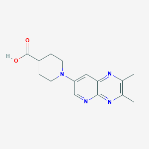 molecular formula C15H18N4O2 B7983398 1-(2,3-Dimethylpyrido[2,3-b]pyrazin-7-yl)-4-piperidinecarboxylic acid 