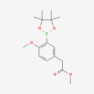 molecular formula C16H23BO5 B7983414 2-(4-甲氧基-3-(4,4,5,5-四甲基-1,3,2-二氧杂硼环-2-基)苯基)乙酸甲酯 