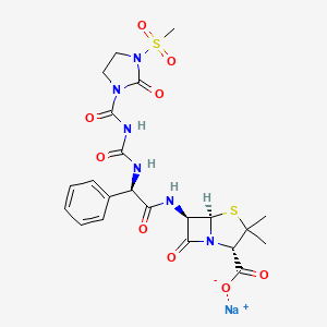 (2S,5R,6R)-3,3-Dimethyl-6-((R)-2-(3-(3-(methylsulfonyl)-2-oxoimidazolidine-1-carbonyl)ureido)-2-phenylacetamido)-7-oxo-4-thia-1-azabicyclo[3.2.0]heptane-2-carboxylic acid, sodium salt