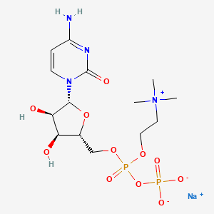 sodium;[[(2R,3S,4R,5R)-5-(4-amino-2-oxopyrimidin-1-yl)-3,4-dihydroxyoxolan-2-yl]methoxy-[2-(trimethylazaniumyl)ethoxy]phosphoryl] phosphate