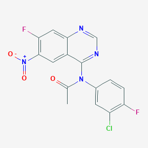 N-(3-Chloro-4-fluorophenyl)-N-(7-fluoro-6-nitroquinazolin-4-yl)acetamide