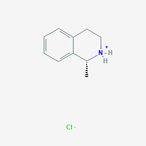 molecular formula C10H14ClN B7983625 (1R)-1-methyl-1,2,3,4-tetrahydroisoquinolin-2-ium;chloride 