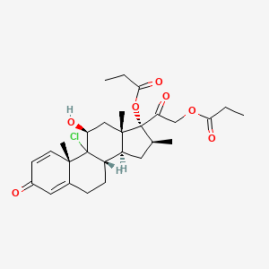 (8S,10S,11S,13S,14S,16S,17R)-9-chloro-11-hydroxy-10,13,16-trimethyl-3-oxo-17-(2-(propionyloxy)acetyl)-6,7,8,9,10,11,12,13,14,15,16,17-dodecahydro-3H-cyclopenta[a]phenanthren-17-yl propionate