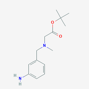 molecular formula C14H22N2O2 B7983758 tert-Butyl 2-((3-aminobenzyl)(methyl)amino)acetate 