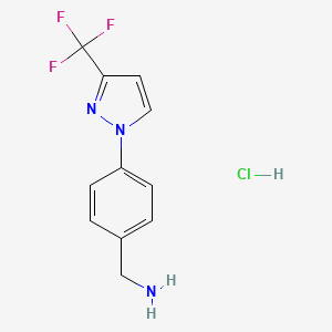 1-{4-[3-(Trifluoromethyl)-1H-pyrazol-1-yl]phenyl}methanamine hydrochloride