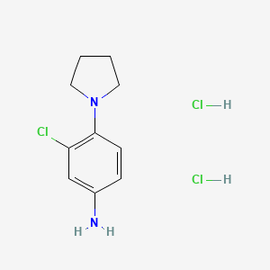 molecular formula C10H15Cl3N2 B7983790 3-Chloro-4-pyrrolidin-1-ylaniline;dihydrochloride 