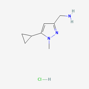 1-(5-Cyclopropyl-1-methyl-1H-pyrazol-3-yl)methanamine hydrochloride