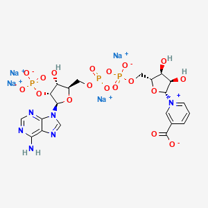 molecular formula C21H23N6Na4O18P3 B7983917 tetrasodium;1-[(2R,3R,4S,5R)-5-[[[[(2R,3R,4R,5R)-5-(6-aminopurin-9-yl)-3-hydroxy-4-phosphonatooxyoxolan-2-yl]methoxy-oxidophosphoryl]oxy-oxidophosphoryl]oxymethyl]-3,4-dihydroxyoxolan-2-yl]pyridin-1-ium-3-carboxylate 