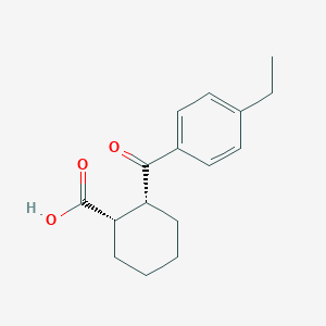 molecular formula C16H20O3 B7984141 (1S,2R)-2-(4-ethylbenzoyl)cyclohexane-1-carboxylic acid 