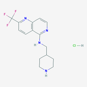 N-(piperidin-4-ylmethyl)-2-(trifluoromethyl)-1,6-naphthyridin-5-amine;hydrochloride