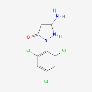 molecular formula C9H6Cl3N3O B7984274 5-Amino-2-(2,4,6-trichloro-phenyl)-1,2-dihydro-pyrazol-3-one 