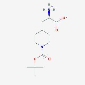 molecular formula C13H24N2O4 B7984289 (2R)-2-azaniumyl-3-[1-[(2-methylpropan-2-yl)oxycarbonyl]piperidin-4-yl]propanoate 