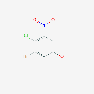 molecular formula C7H5BrClNO3 B7984402 1-Bromo-2-chloro-5-methoxy-3-nitrobenzene 